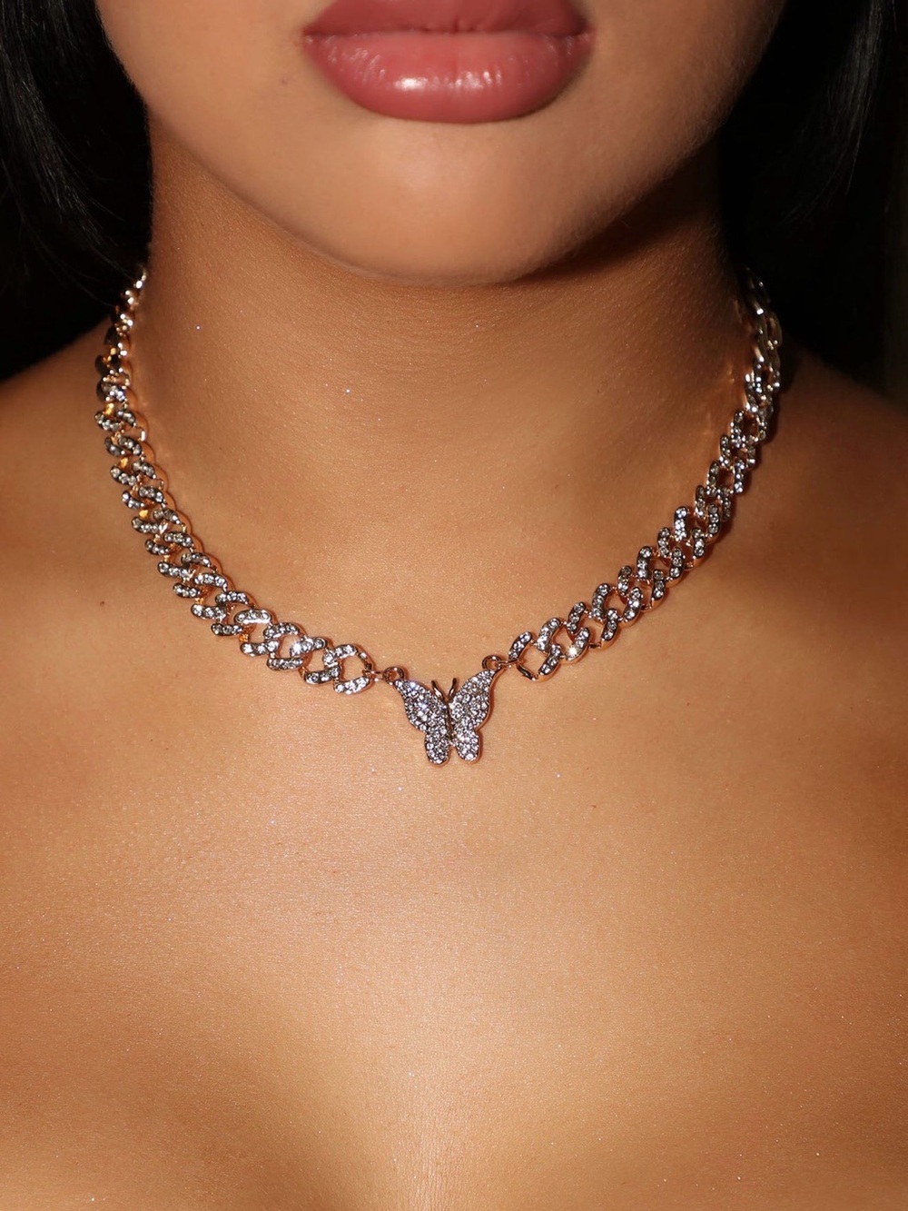FashionNova Icy Butterfly Necklace - Gold